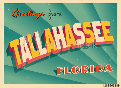 500x366 Vintage Touristic Greeting Card From Tallahassee, Florida