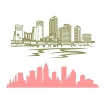 210x210 Tampa City Florida Fl Skyline Cuttable Design T Shirts