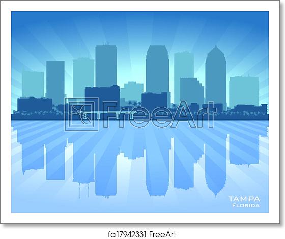 560x470 Free Art Print Of Tampa Florida City Skyline Vector Silhouette