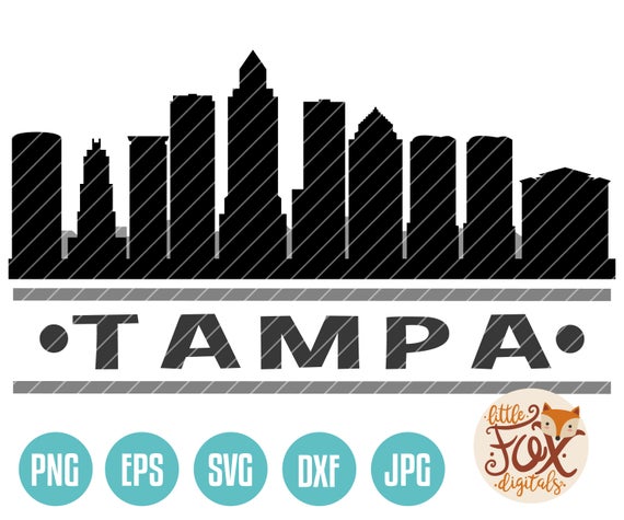 570x475 Vector Tampa Florida Fl Usa Skyline City East Etsy