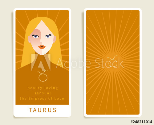 500x407 Taurus Beautiful Woman With Horoscope Sign Template For Tarot