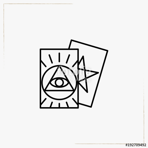 500x500 Tarot Cards Line Icon Stock Image And Royalty Free Vector