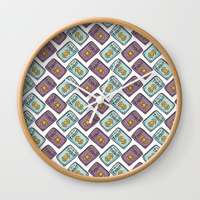 700x700 Mystical Seamless Vector Pattern Of Set Of Tarot Cards Wall Clock