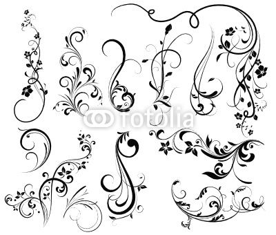 400x340 Swirl Tattoo Designs For Girls Floral Silhouette, Element
