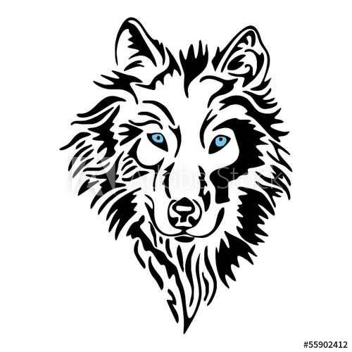 500x500 Wolf Head Sketch Tattoo Vector Animal Outline Wolf Tattoo