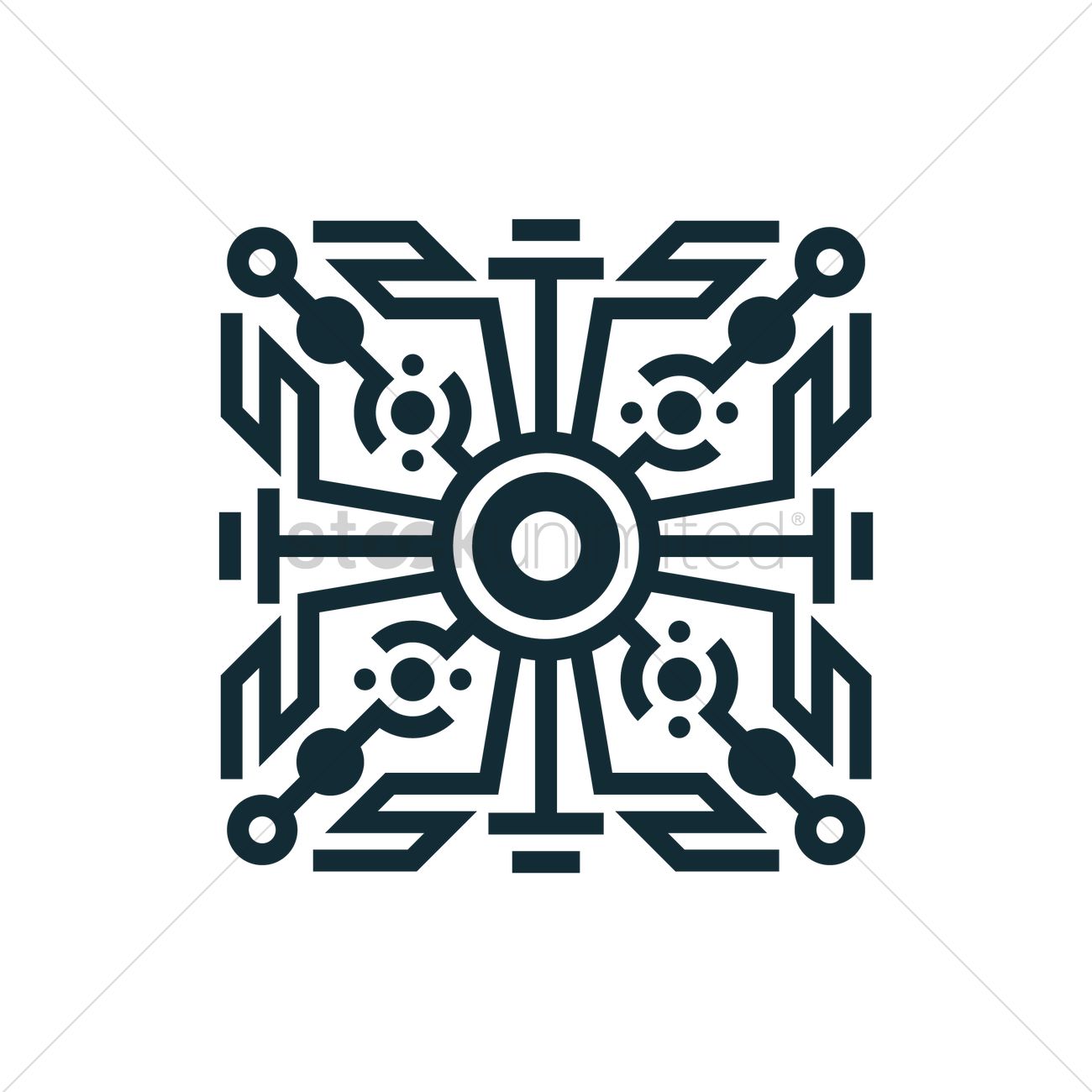 1300x1300 Geometric Tattoo Design Vector Image