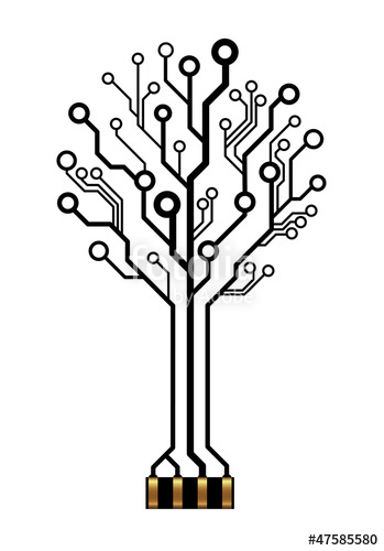 349x500 Vector Technology Tree For Logo Or Icon Stock Image And Royalty