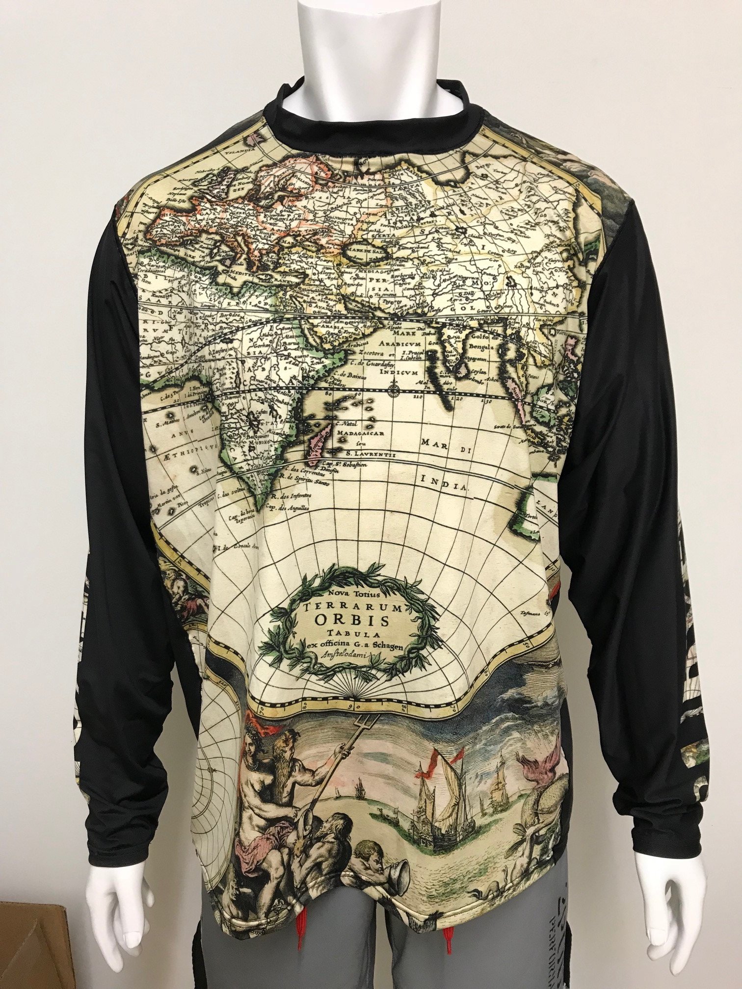 Antique Map Long Sleeve Technical Shirt 1512x2016 Antique Map Long Sleeve Technical Shirt