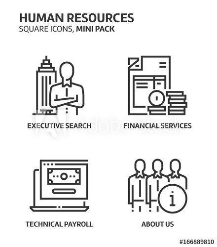 440x500 Human Resources, Square Mini Icon Set