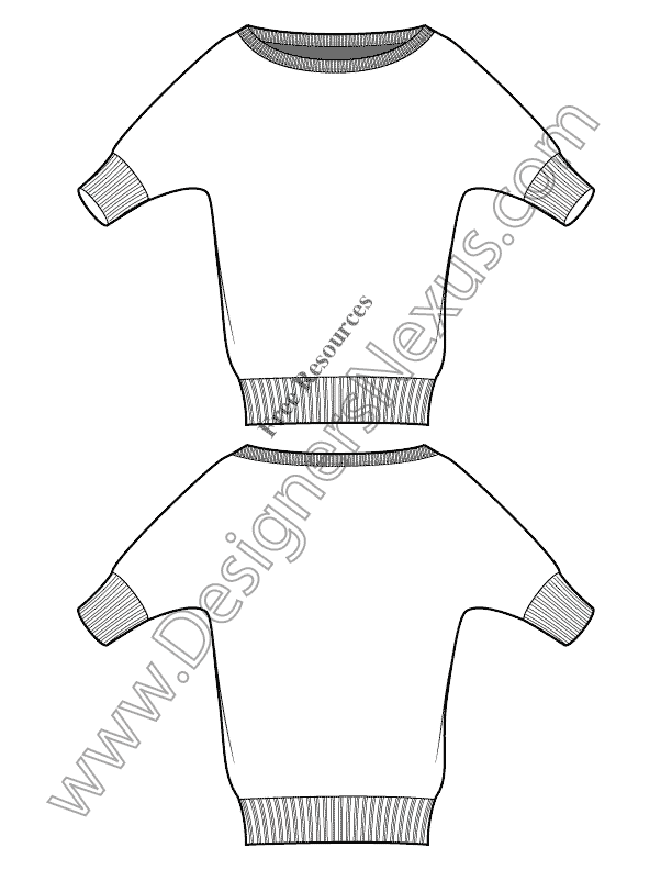 612x792 Vector Sweater Sketch Free Illustrator Fashion Technical Flats