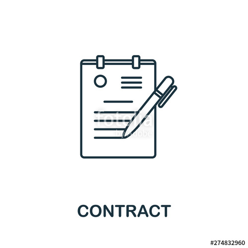 500x500 Contract Vector Icon Symbol In Outline Style Creative Sign