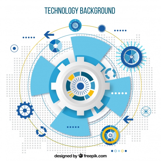 626x626 Technology Elements Background In Flat Style Vector Free Download