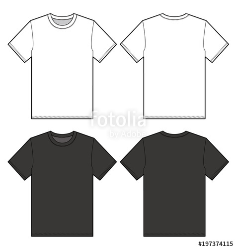475x500 Tee Shirt Top Fashion Flat Technical Drawing Template Stock