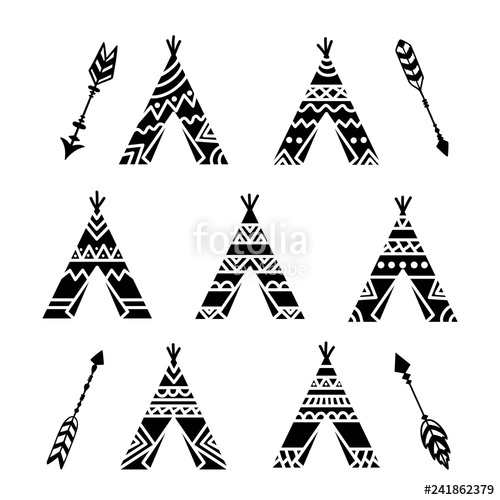 500x500 Teepee Tents And Arrows Tribal Tattoo Collection Wigwam