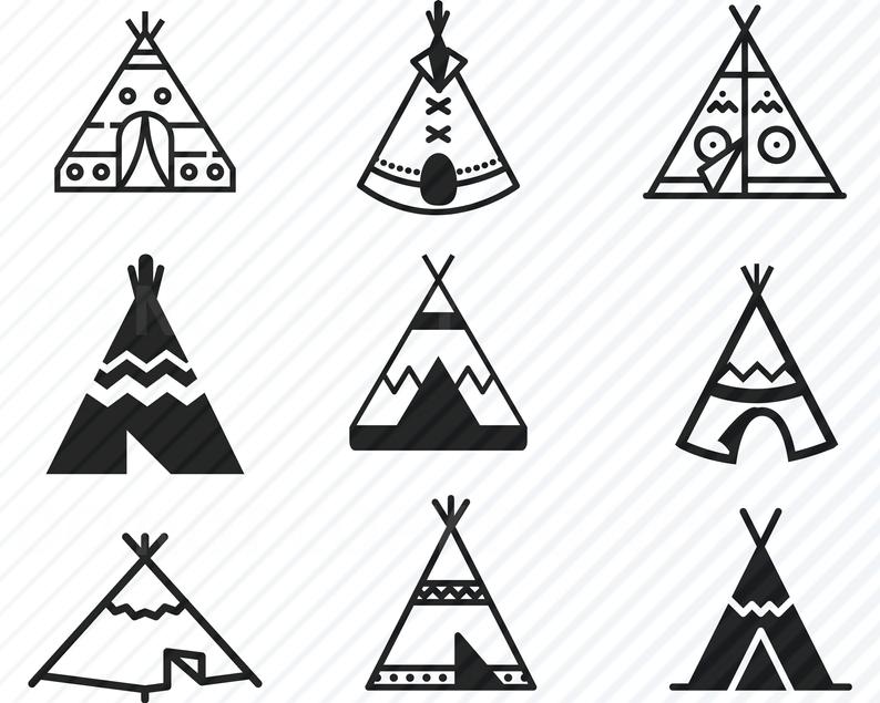 794x635 Tipi Bundle Teepee Vector Images Silhouette Clip Art Etsy