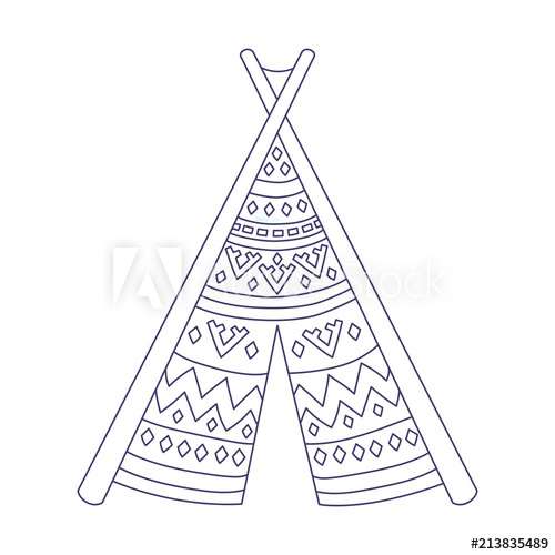 500x500 Wigwam Teepee Doodle Vector