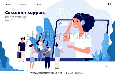 450x297 Stock Vector Customer Support Concept Professionals Help Client