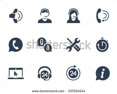 450x359 Support Service And Telemarketing Vector Icon Set