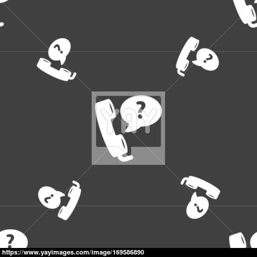 512x512 Telemarketing Icon Sign Seamless Pattern On A Gray Background