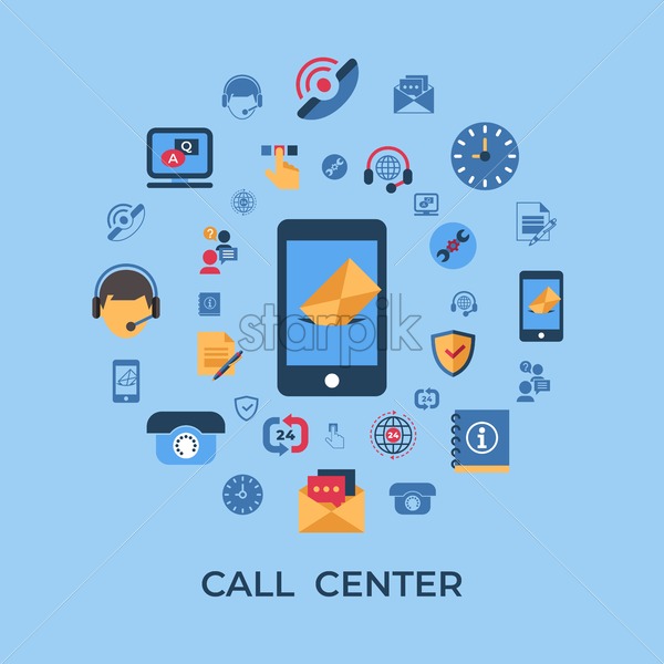 600x600 Call Center And Business Feedback Support Icons Infographics