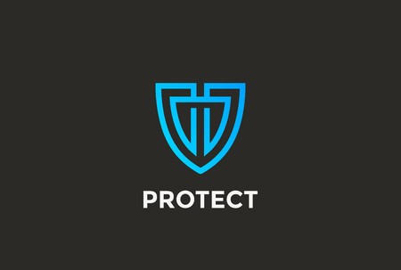 450x303 Security Agency Shield Logo Design Vector Template Linear Style
