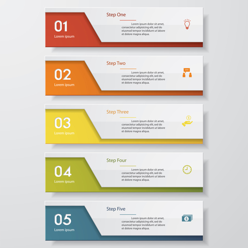 Numbered Banners Modern Template Vector Free Download 500x500 Numbered Banners Modern Template Vector Free Download