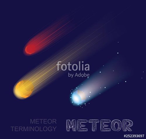 500x475 Meteor Terminology Colors Vector Illustration Stock Image