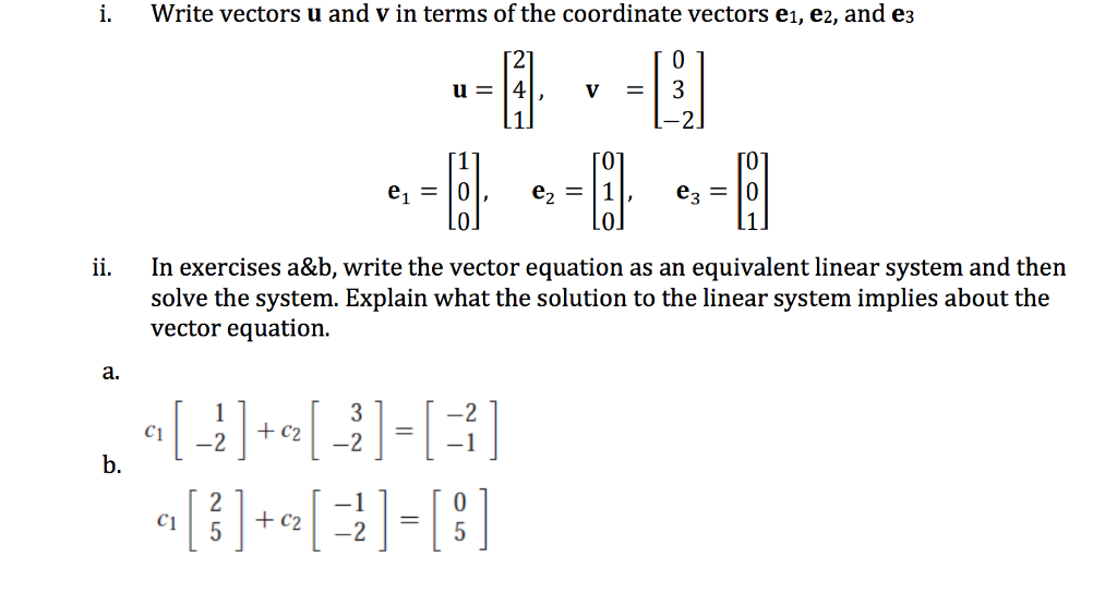 1024x544 Solved I Write Vectors U And V In Terms Of The Coordinat