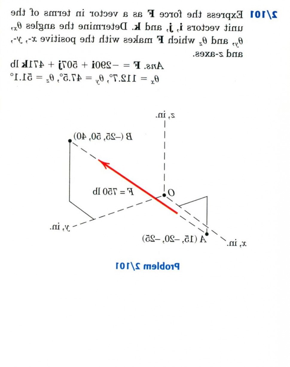 970x1228 Express Force F Vector Terms Unit Vectors J K Determine Angles F