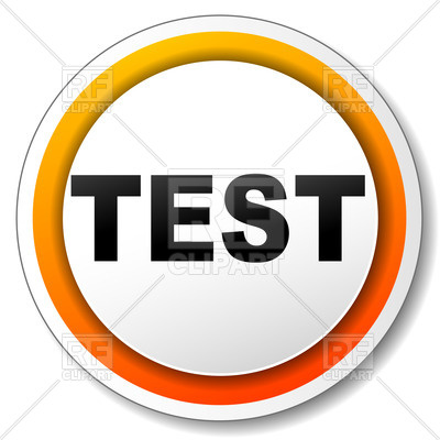400x400 Round Orange Sign With Word Test Vector Image Of Signs, Symbols