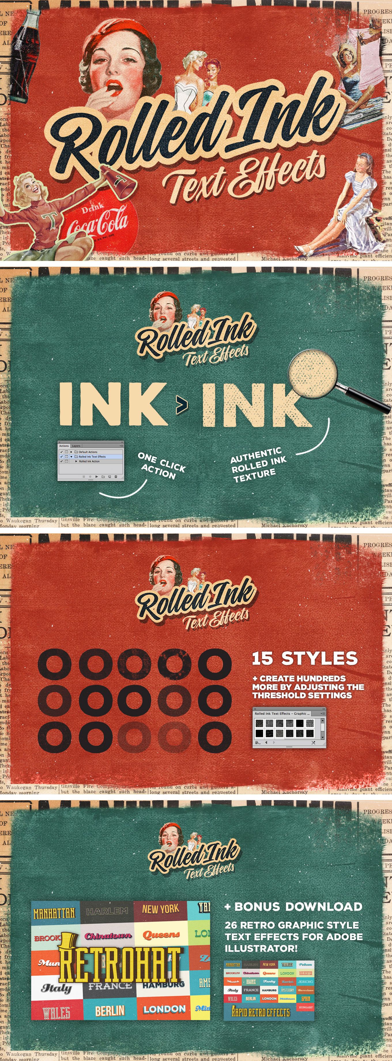 1360x3684 Retro Ink Vector Text Effect Free Download Graphics, Vectors