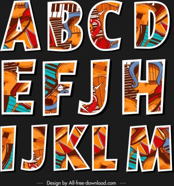 345x368 Alphabet Letters Free Vector Download
