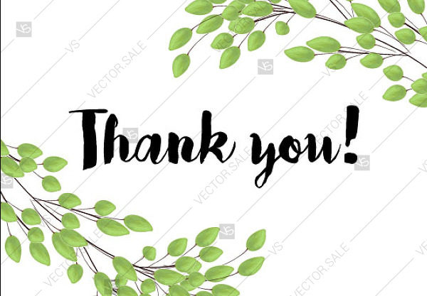 600x417 Thank You Greenery Wreath Wedding Invitation Set Eucalyptus Branch