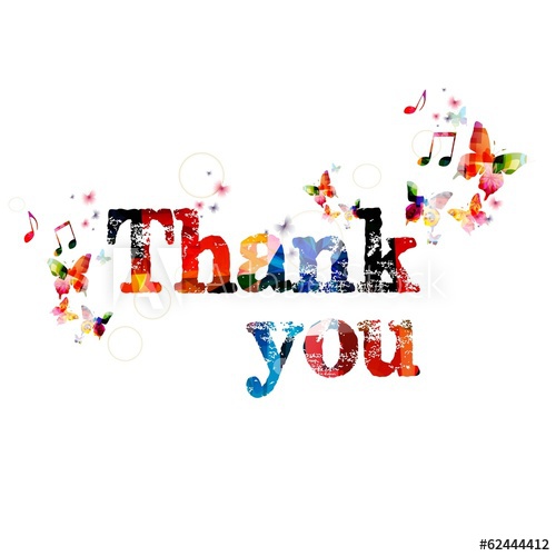 500x500 Colorful Vector Thank You Background With Butterflies