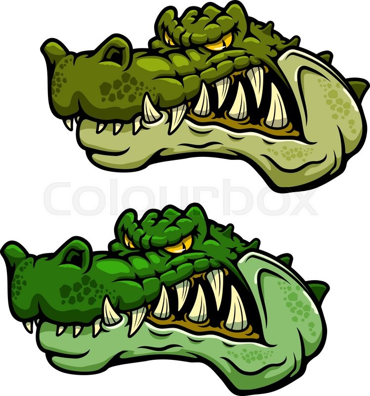 749x800 Angry Crocodile Character Head With Stock Vector Colourbox