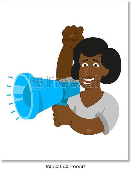 450x580 Free Art Print Of One Black Young Woman Power Feminist One Black