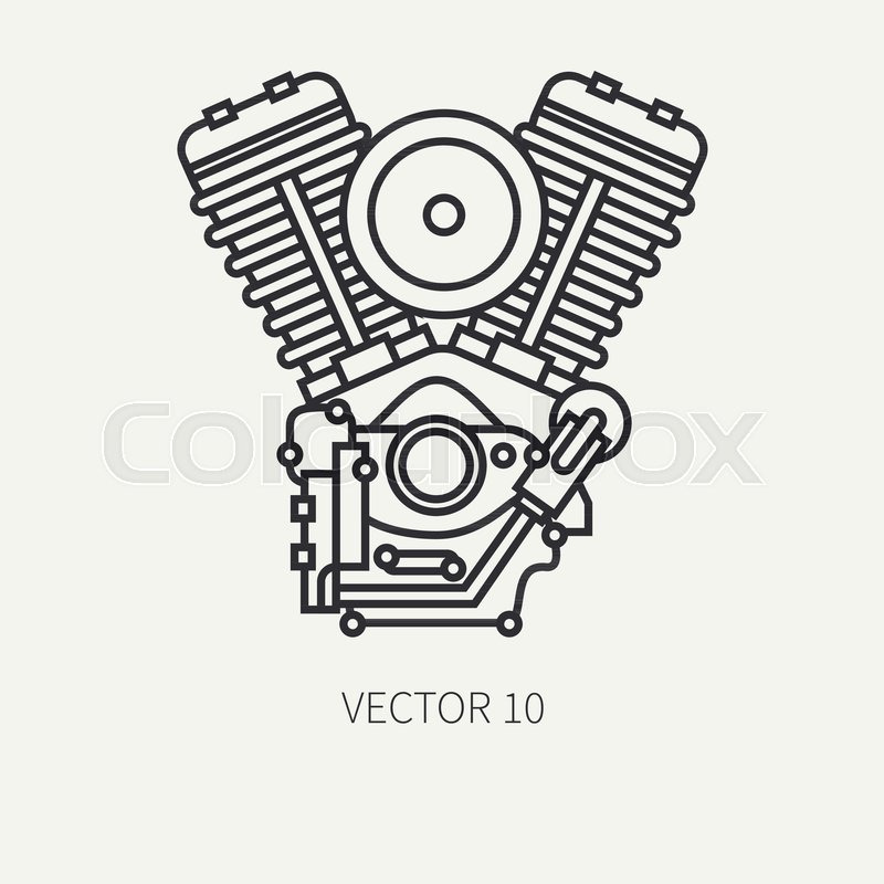 800x800 Line Flat Plain Vector Motorcycle Icon Stock Vector Colourbox