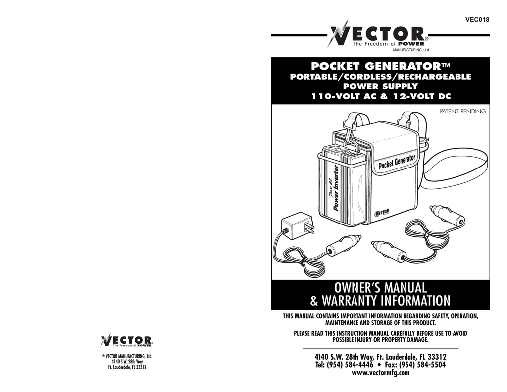 1024x791 Vector Power Supply User Manual