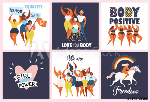 500x339 Feminism Body Positive Cards With Love To Own Figure, Female