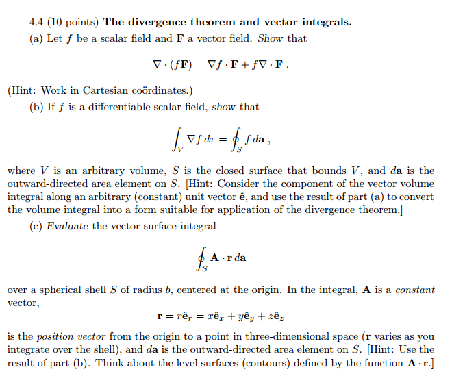 660x568 Solved The Divergence Theorem And Vector Integrals Let F