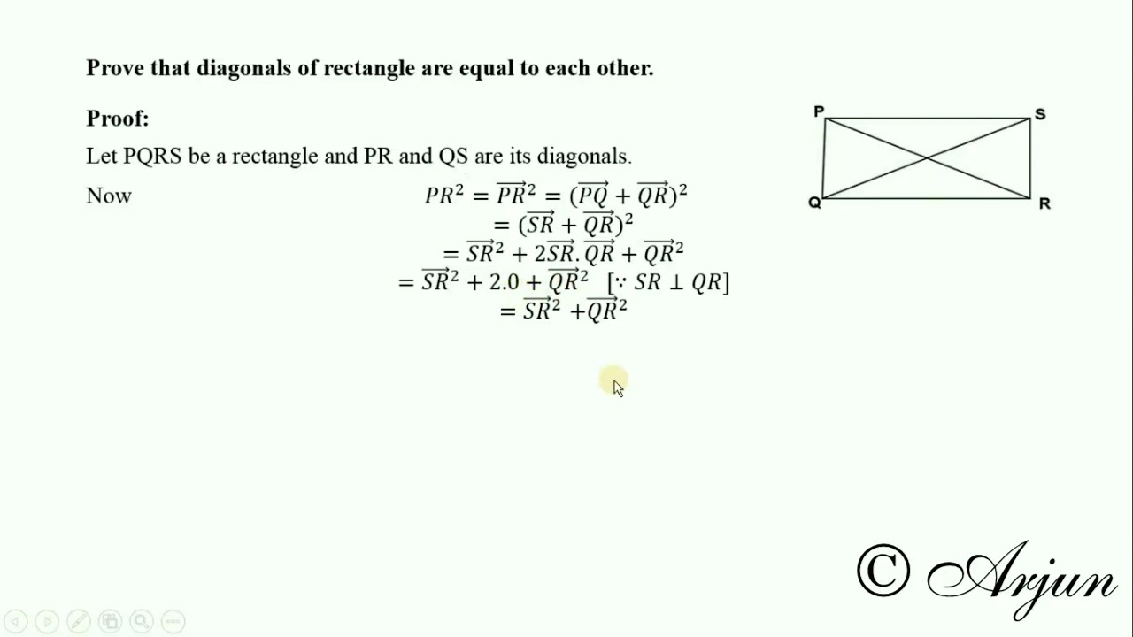1280x720 Vector Theorem Prove That Diagonals Of Rectangle Are Equal