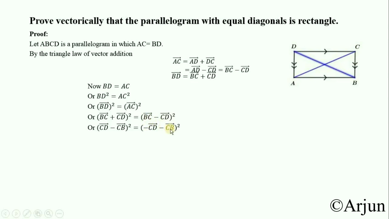 1280x720 Vector Theorem Prove Vectorically That The Parallelogram