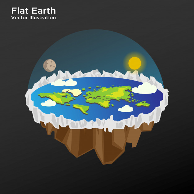 626x626 Illustration Of Flat Earth Theory Layout Vector Template Vector