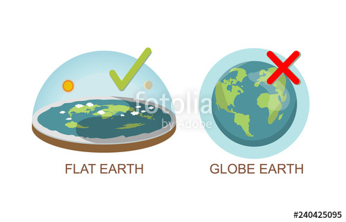 500x321 Theory Of Flat Earth Earth Vs Globe Earth Vector Illustration