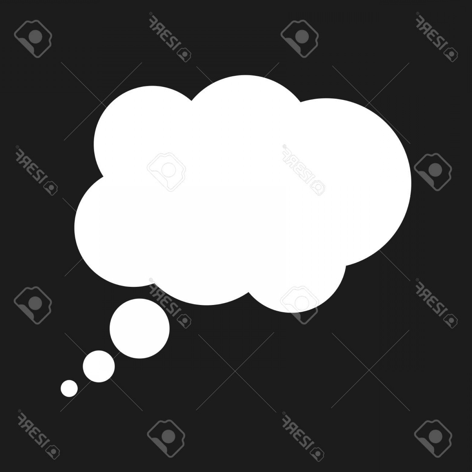 1560x1560 Photostock Vector Thought Bubble On The Black Background