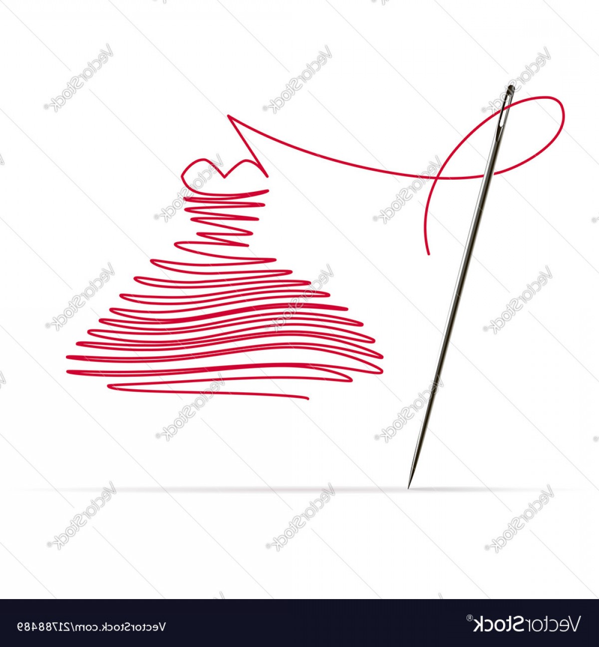 1200x1296 Sewing Needle With A Red Thread In The Form Of A Vector Soidergi