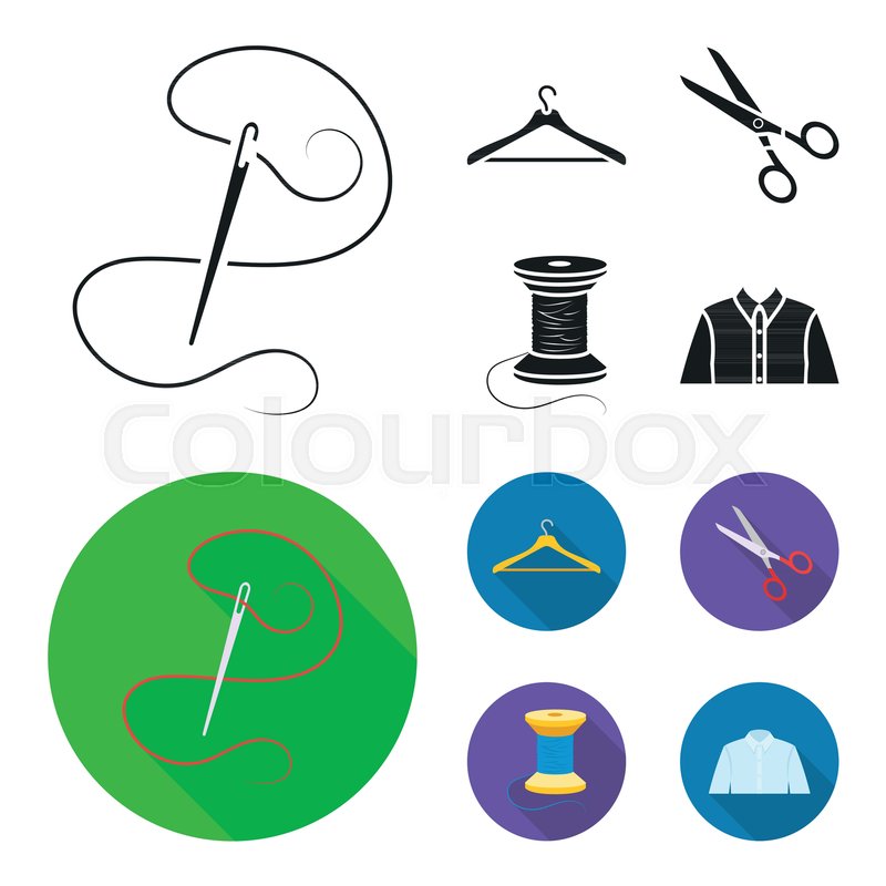 800x800 Thread, Reel, Hanger, Needle, Stock Vector Colourbox