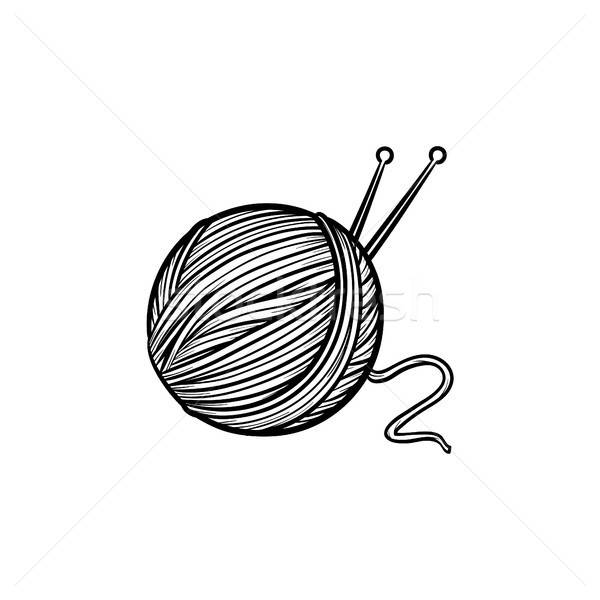 600x600 Thread With Spokes Hand Drawn Sketch Icon Vector Illustration