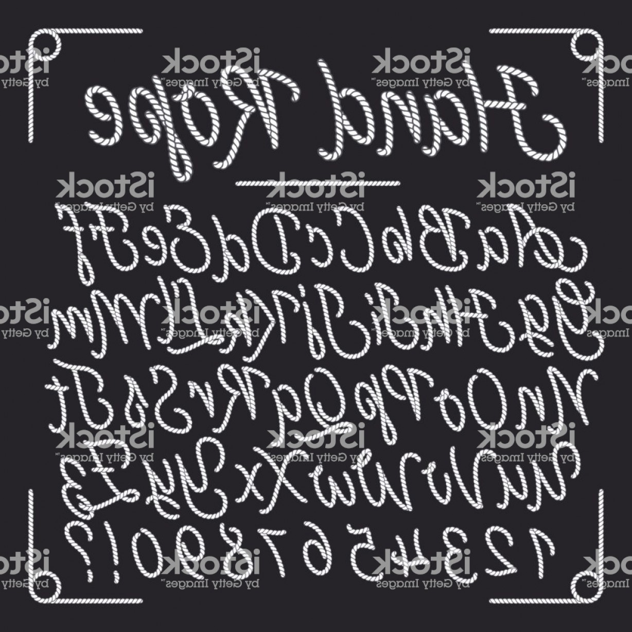 1228x1228 Nautical Letters From Hand Rope Vector Thread Alphabet Gm