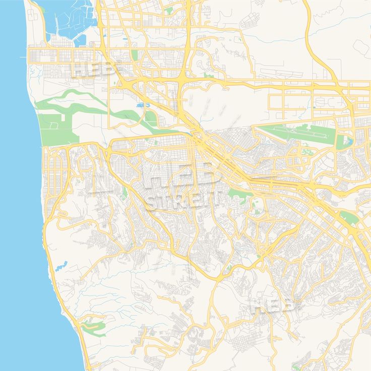 736x736 Vector Map Empty Vector Map Of Tijuana, Baja California, Mexico